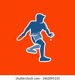 Ping Pong Pro Player Illustration Logo