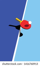 
Ping pong racket and ball