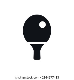 Ping pong racket with ball.