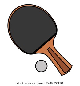 ping pong racket and ball