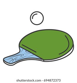 ping pong racket and ball