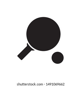Ping pong racket and ball icon. flat simple pictogram. Table tennis vector illustration