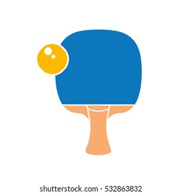Ping pong racket and ball icon.