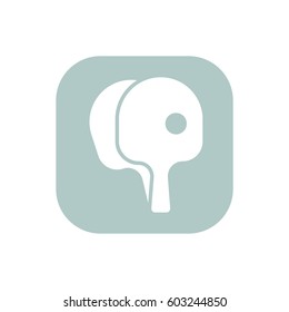 Ping pong racket and ball icon isolated vector sign symbol. Sports Equipment elements icons. Can be used in logo, UI and web design