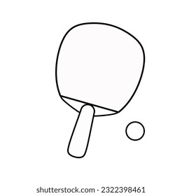 Ping pong racket and ball line icon. Simple, flat design for web or mobile app. Sports icon.