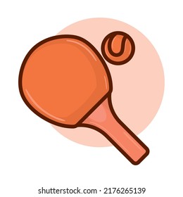 ping pong racket and ball sport equipment icon