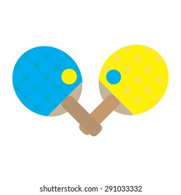 Ping Pong racket and ball. Sport design elements on a white background. Vector icon illustration