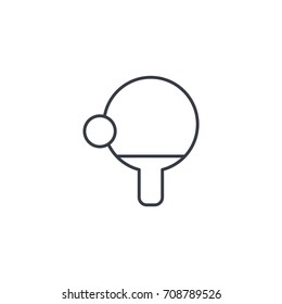 ping pong, racket and ball thin line icon. Linear vector illustration. Pictogram isolated on white background