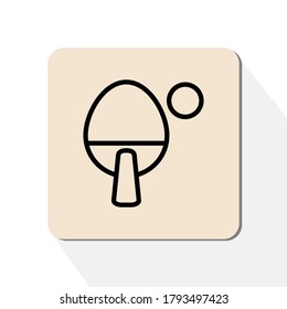 ping pong racket icon and ping pong ball with outline style. sports theme