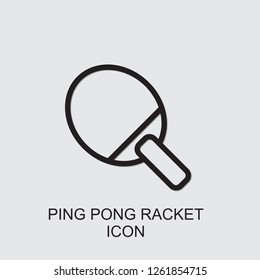 Ping Pong Racket Icon Editable Outline Stock Vector (Royalty Free ...