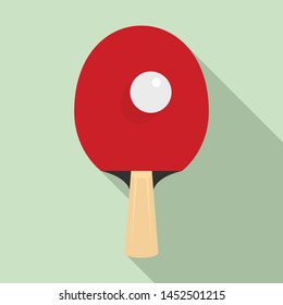 Ping pong racket icon. Flat illustration of ping pong racket vector icon for web design