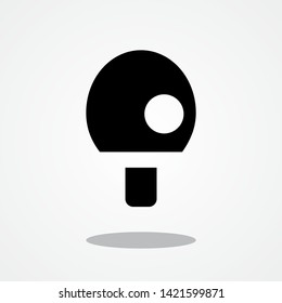 Ping Pong Racket Icon with Gray Shadow