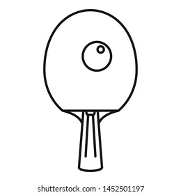 Ping pong racket icon. Outline ping pong racket vector icon for web design isolated on white background