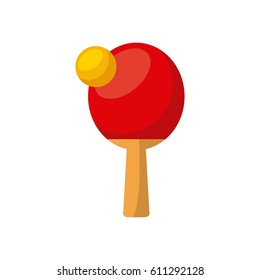 ping pong racket icon over white background. colorful design. vector illustration