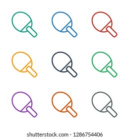 ping pong racket icon white background. Editable outline ping pong racket icon from fitness. Trendy ping pong racket icon for web and mobile.