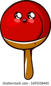 Ping pong racket, illustration, vector on white background