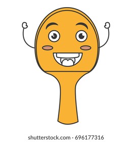 ping pong racket kawaii character