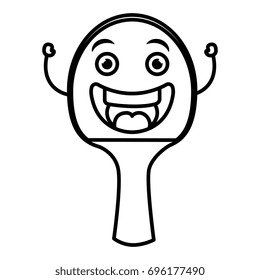 ping pong racket kawaii character