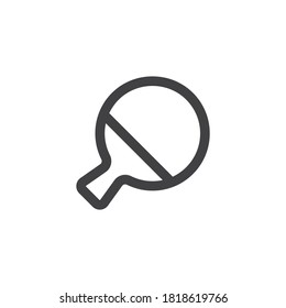 Icono de línea de raqueta de ping pong. signo de estilo lineal para concepto móvil y diseño web. Icono vector de contorno de murciélago de tenis. Símbolo, ilustración del logotipo. Gráficos vectoriales