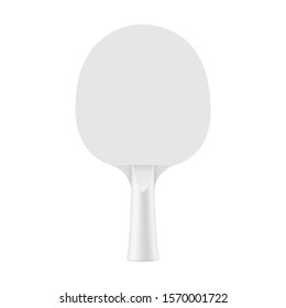 Ping pong racket mockup isolated on white background. Vector illustration