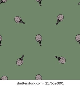 Ping pong racket sketch seamless pattern. Vintage sport elements for table tennis hand drawn style. Engraved texture for fabric, wallpaper, textile, print, title, wrapping paper. Vector illustration.