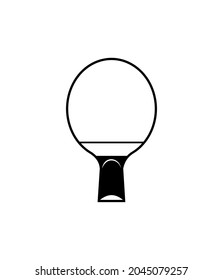 Ping pong racket. Sports equipment for athletes. Isolated on white background. Symbol, icon. Monochrome Stencil Illustration Vector