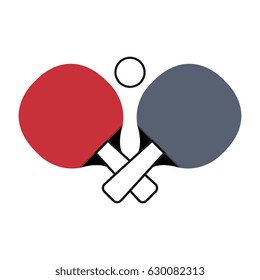 ping pong rackets and ball