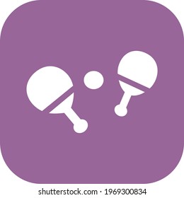 Ping pong rackets and ball, icon illustration, vector on white background