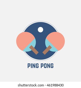 Ping pong rackets and ball isolated vector
