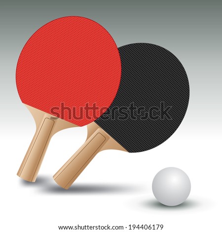 Ping pong rackets with ball. Table Tennis. Vector illustration