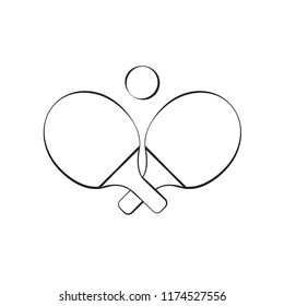 Ping pong rackets and ball vector