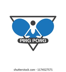 Ping pong rackets and ball vector