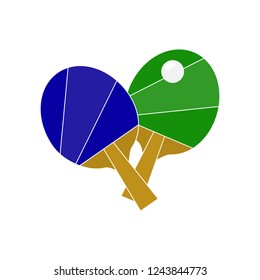 Ping pong rackets. Two rackets for playing table tennis. Flat design, vector.