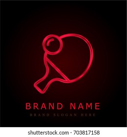 Ping pong red chromium metallic logo