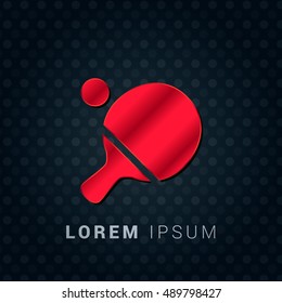 Ping Pong Red chromium precious metallic 3D Icon / Logo Design