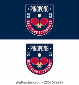 Ping pong sport logo design vector illustration