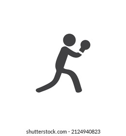 Ping pong sport vector icon. filled flat sign for mobile concept and web design. Table tennis player glyph icon. Symbol, logo illustration. Vector graphics