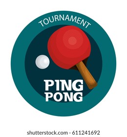 ping pong sports emblem icon