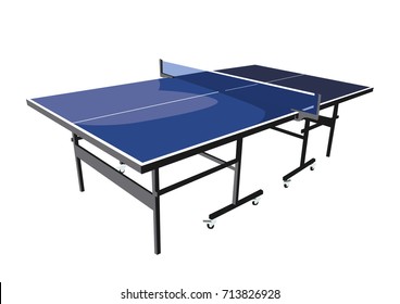 ping pong table blue vector