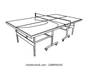 ping pong table contour vector illustration