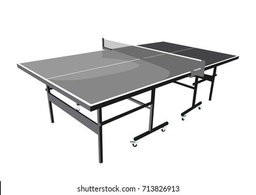 Ping Pong Table Grey Vector