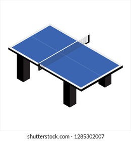 Ping pong table isolated on white background