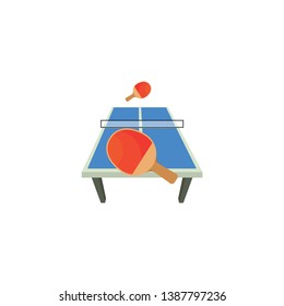 ping pong table and racket vector on a white background