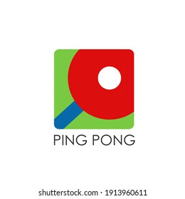 Ping pong table tennis icon logo sign emblem Racket ball vintage 80s 90s symbol Decoration concept Cartoon sport design style Fashion print clothes apparel greeting invitation card banner poster flyer