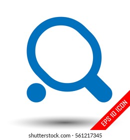 Ping pong table tennis icon. Simple flat logo of ping pong on white background. Vector illustration.