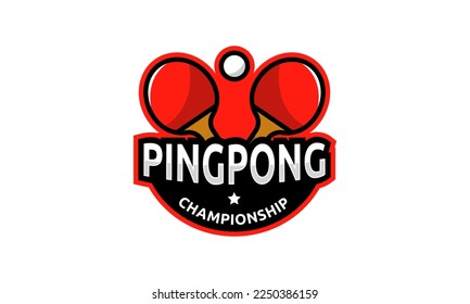 Ping pong or table tennis logo design. Sports symbol for club or tournament