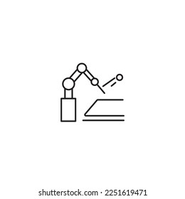 ping pong or table tennis machine or robot icon or logo isolated on white background