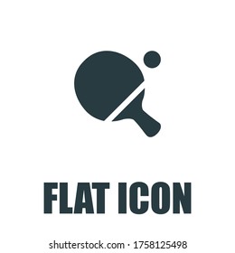 Ping pong table tennis paddle with ball flat vector icon for sports apps and websites