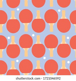Ping pong, table tennis pattern. Repeat vector design. Great for gift, products, wrapping, sports. Background wallpaper.