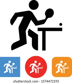 Ping Pong Table Tennis Player Vector Icon